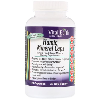 Vital Earth Minerals, Гуминовые минеральные капсулы, 120 капсул
