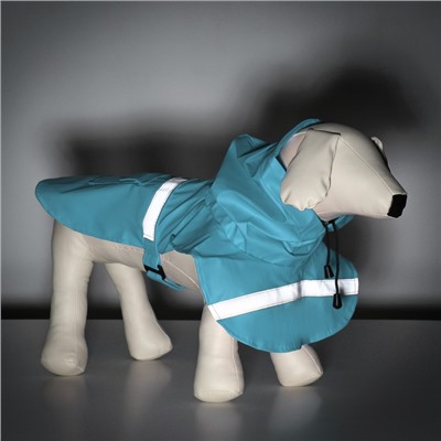 Дождевик для собак, размер XS (ДС 15-20, ОГ 17-22, ОШ 13-17 см), голубой