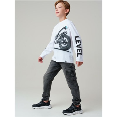 Брюки текстильные джинсовые утепленные флисом для мальчиков