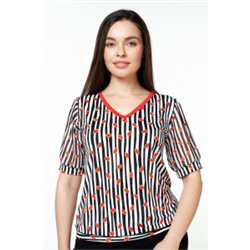Блузка женская  4002-22/01/Белый, черный,красный
