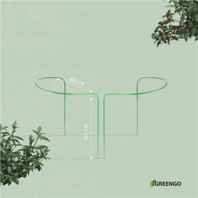 Кустодержатель, d=40 см, h=60 см, ножка d=0.3 см, металл, набор 2 шт., зелёный, Greengo