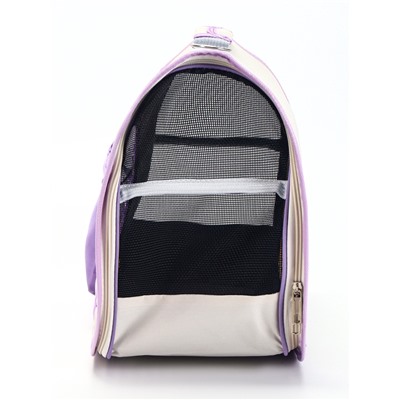 Сумка-переноска с органайзером и окном, 45×24×34 см, бело-сиреневая
