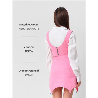 Корсет женский джинсовый MIST: Denim, размер 48, светло-розовый