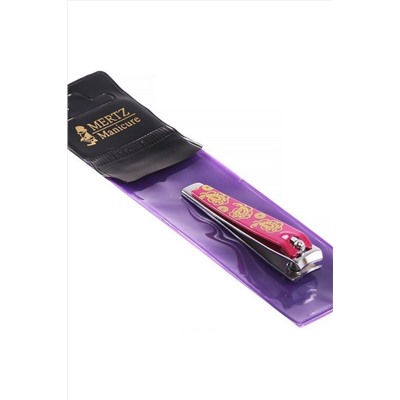 Mertz Книпсер для ногтей розовый с цветами А484, 6 см KRISTALLER, 1110435