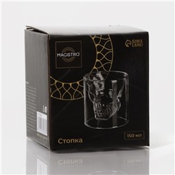 Стопка-шот Magistro «Череп», 150 мл, 8×8.5 см, стекло, прозрачный