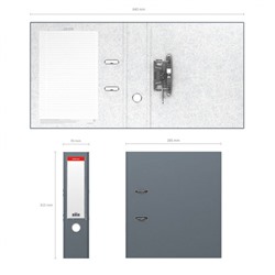 Папка-регистратор 70 мм "Гранит" 43520 серый с карманом ErichKrause