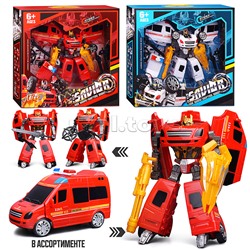 Робот трансформирующийся в машину скорой помощи, в коробке