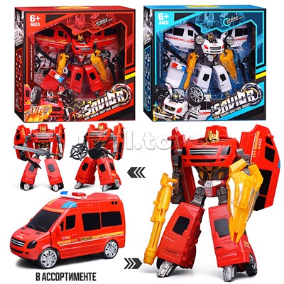 Робот трансформирующийся в машину скорой помощи, в коробке