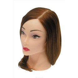 Dewal Голова-манекен тренировочная для парикмахеров FI-2022M-6, искусственные волосы, светлый шатен KRISTALLER, 1106327