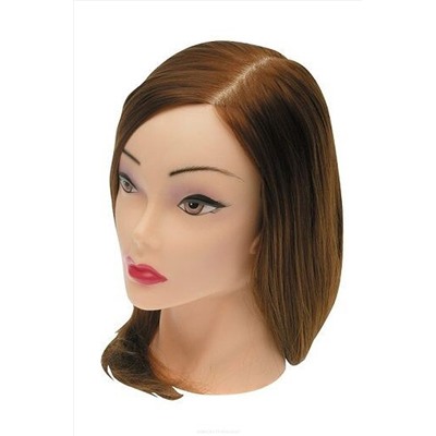 Dewal Голова-манекен тренировочная для парикмахеров FI-2022M-6, искусственные волосы, светлый шатен KRISTALLER, 1106327