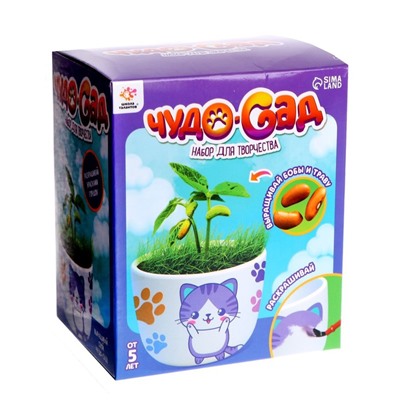 Набор для опытов «Чудо-сад: Котёнок», выращиваем травку