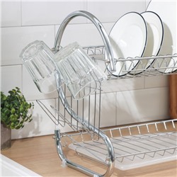 Сушилка для посуды Доляна «Стойка», S-образная, 40×23.5×34 см, хромированная