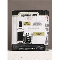 Подарочный набор «На удачу»: гель для душа виски 250 мл и стакан для виски, Чистое счастье