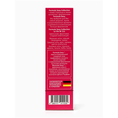 Туалетная вода женская с феромонами Formula Sexy collection La Vie W111, 30 мл