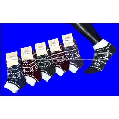 5 ПАР - Легион носки женские шерсть внутри махра  укороченные