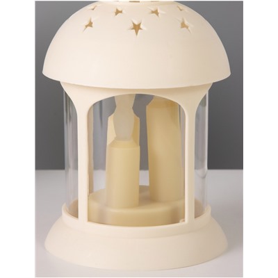 Светодиодная свеча в подсвечнике RISALUX «Свечи в звездах», LED-ночник, 1.5 Вт, 3×ААА, 12×12×23 см