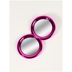 Зеркало складное «Металлик», d=6.5 см, с увеличением х2, розовое