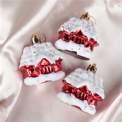 Новогоднее украшение Домик 3 штуки 6 см / WF-167 /уп 200/