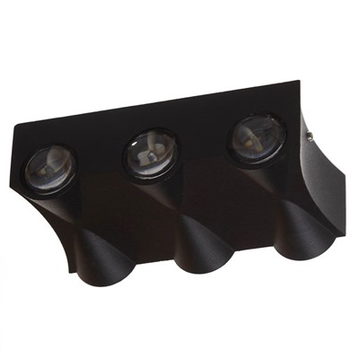 Бра BayerLux «Бисо», 6хLED, 6 Вт, 4000К, IP66, чёрный, 14×4.5×8 см