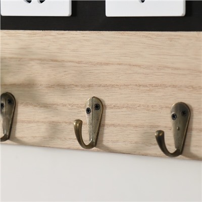 Настенные крючки декоративные «Любовь. Эвкалипт с бантиком», дерево, 35.7×16 см