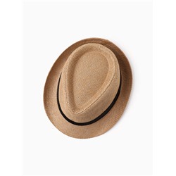 Шляпа мужская MINAKU «Плетеная», размер 58, бежевая