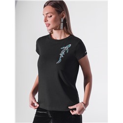 Нарядная футболка с принтом пайетками