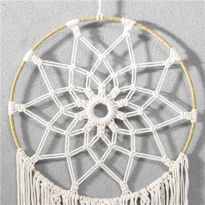 Ловец снов амулет «Макраме - Цветок и три листочка», 97×25 см