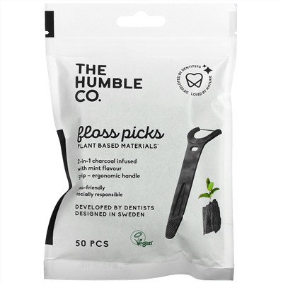 The Humble Co., 2-In-1 Floss Picks, Mint Flavor, 50 Picks