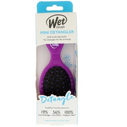Wet Brush, Мини-расческа для облегчения расчесывания, фиолетовая, 1 расческа