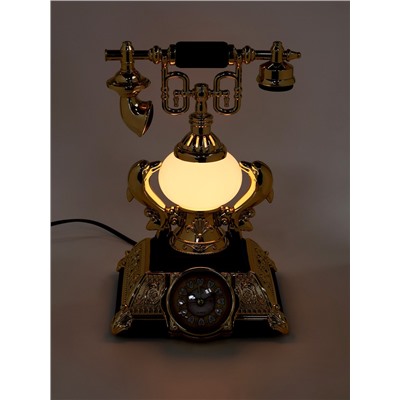 УЦЕНКА Часы - светильник «Ретро - телефон», синий, с будильником, 28.5×18×18 см