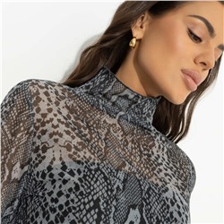 Водолазка полупрозрачная с топом, Внешнее великолепие (snake, 2 в 1)