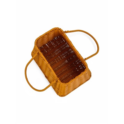 Корзина плетёная для хранения, 25×18×15 см, ручка h=14 см, коричневая