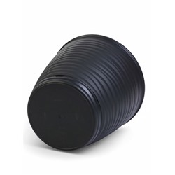 Горшок для цветов с поддоном Saffron, 9.1 л, d=26.7 см, h=24.5 см, пластиковый, чёрный