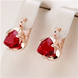 Серьги висячие с камнем, покрытие позолота 585 пробы,H1057, арт.212.003