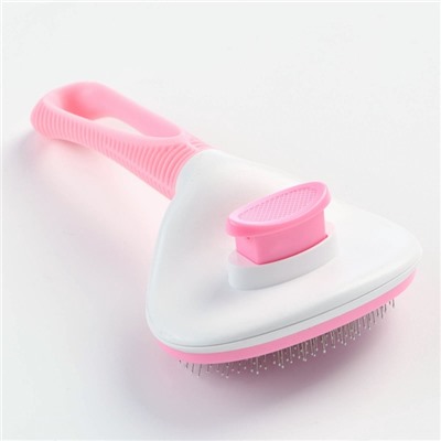 Пуходёрка с самоочисткой Пижон Premium округлая, с каплями, облегчённая,10×19 см, розовая