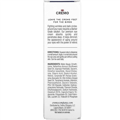 Cremo, Defender Series, Eye Cream With Retinol, 0.5 fl oz (15 ml)