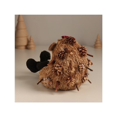 Фигурка «Ёжик с еловой веточкой и бантиком на голове», 12×10×14 см