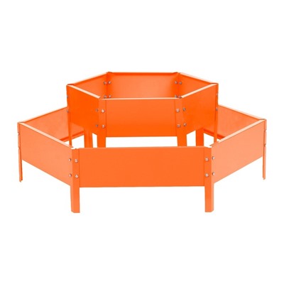 Клумба оцинкованная, 2 яруса, d=60–100 см, высота бортика 30 см, оранжевая, Greengo