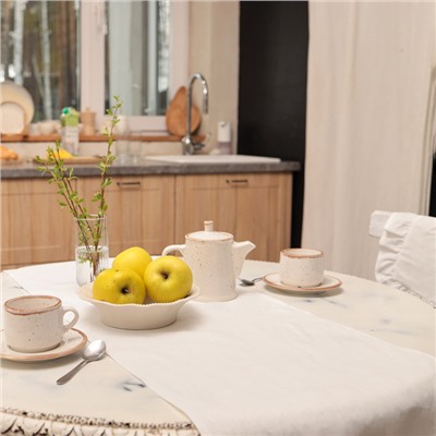 Дорожка на стол «Этель» Ivory, 40×150 см, 100% лён 170 г/м²