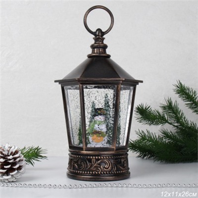 Светильник Новогодний светодиодный 12x11x26 см Снеговик / NG206-10 /уп 12/ музыкальный