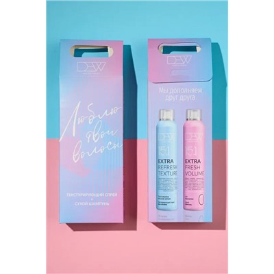 DEW Professional Набор для волос: Текстурирующий спрей + Сухой шампунь, 200 мл x 2 KRISTALLER, 1133348