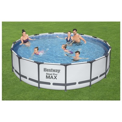 Бассейн каркасный Bestway Steel Pro MAX 56488, 457×107 см, фильтр-насос, лестница, тент, круглый