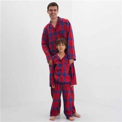 Пижама мужская из фланели (рубашка и брюки) KAFTAN, размер 54