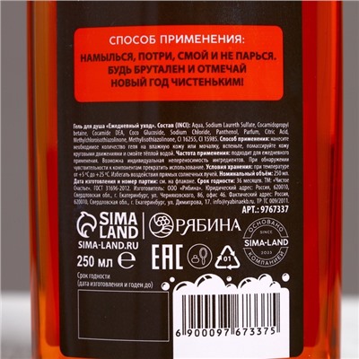 Подарочный набор новогодний, гель для душа 250 мл и гель для бритья 110 мл, Чистое счастье