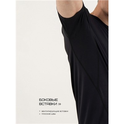 Футболка со вставками мужская Resport, бифлекс, размер M (48), чёрная