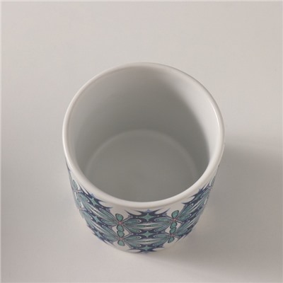 Вазон керамика «Голубые цветы» 200 мл 7.3×7.3×7.3 см