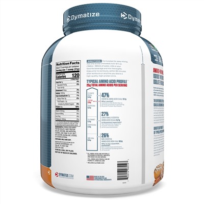 Dymatize Nutrition, ISO100, гидролизованный 100% изолят сывороточного протеина, булочка с корицей, 2,3 кг (5 фунтов)