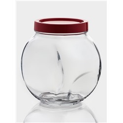 Банка для хранения сыпучих продуктов Paşabahçe Bella, 1.5 л, стекло, с красной крышкой, прозрачная