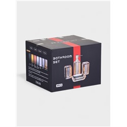 Набор для ванной "Кристалл" 4 предмета (дозатор, 2 стакана, мыльница)