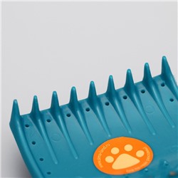 Щётка - пуходёрка большая мягкая с каплями, основание 68×48 мм, бирюзовая